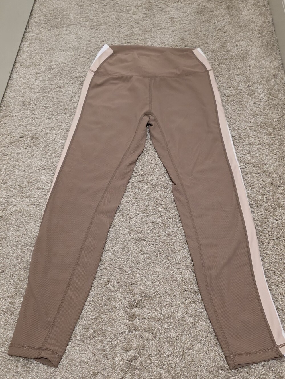 Wilo Brown Colorblock Leggings, Sz M